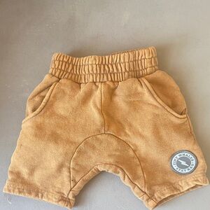 3/$15 Tiny Whales Tan Stay Rad Shorts with Elastic Waist 6-12 mos
